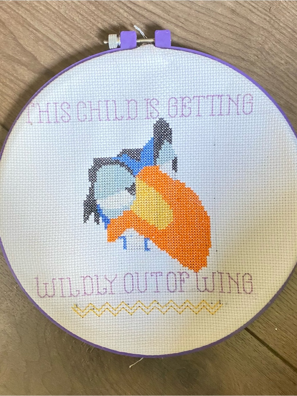 Disney Handmade Zazu Lion King Cross Stitch Art
